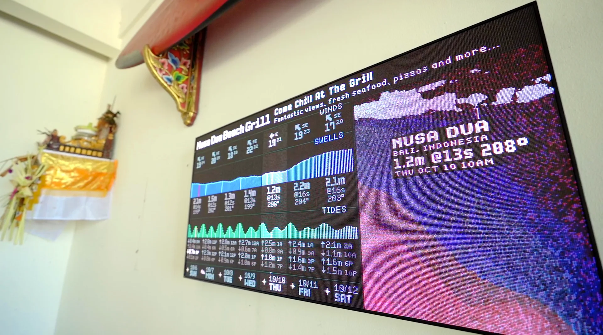 SurfSign displaying surf conditions in Nusa Dua, Bali